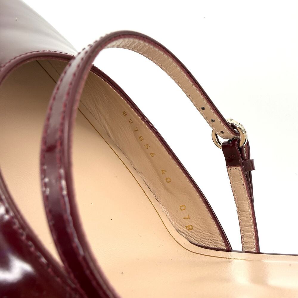NIB Gucci Rosso Ancora Red 40 US 10 Buckle Strap Transparent Wedge Mule Sandals - Picture 11 of 15